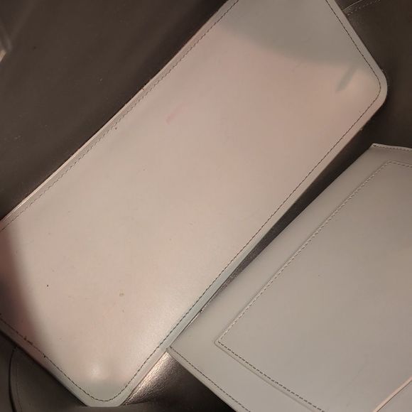 KATE SPADE Silver Glitter Polka Dot White Leather Tote Shoulder Bag Zip Pocket - Picture 16 of 17